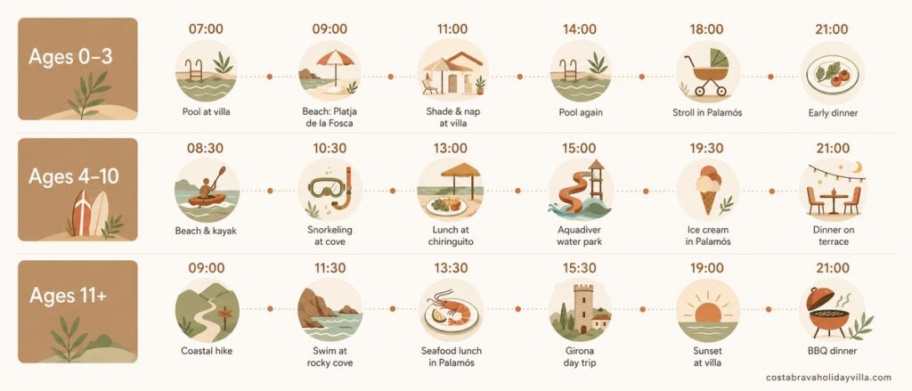 A Day on the Costa Brava By Age Group