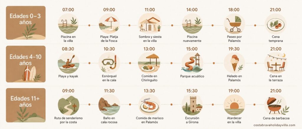 Dia en Costa Brava por grupos de edad