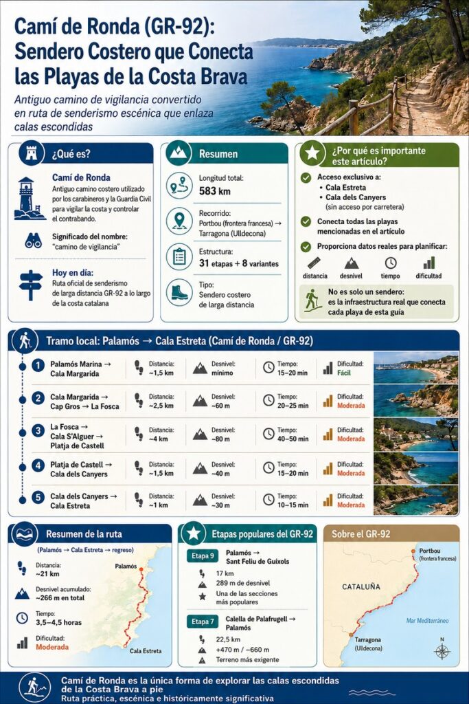 Ruta costera que une playas de Costa Brava
